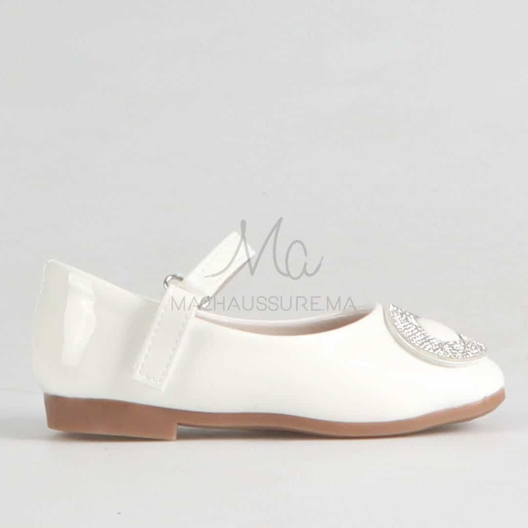 Johana - Ballerines pour fille en Blanc.