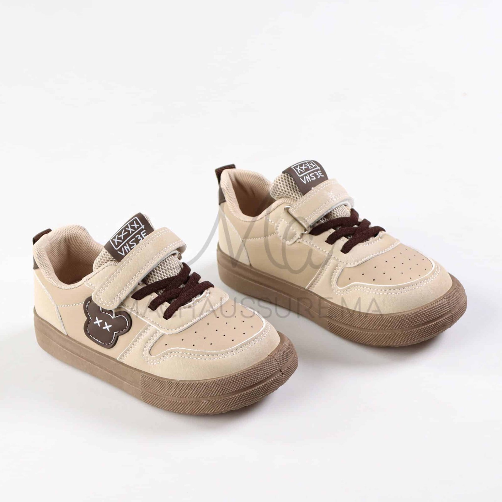 Kickster - Baskets enfants en Kaki.