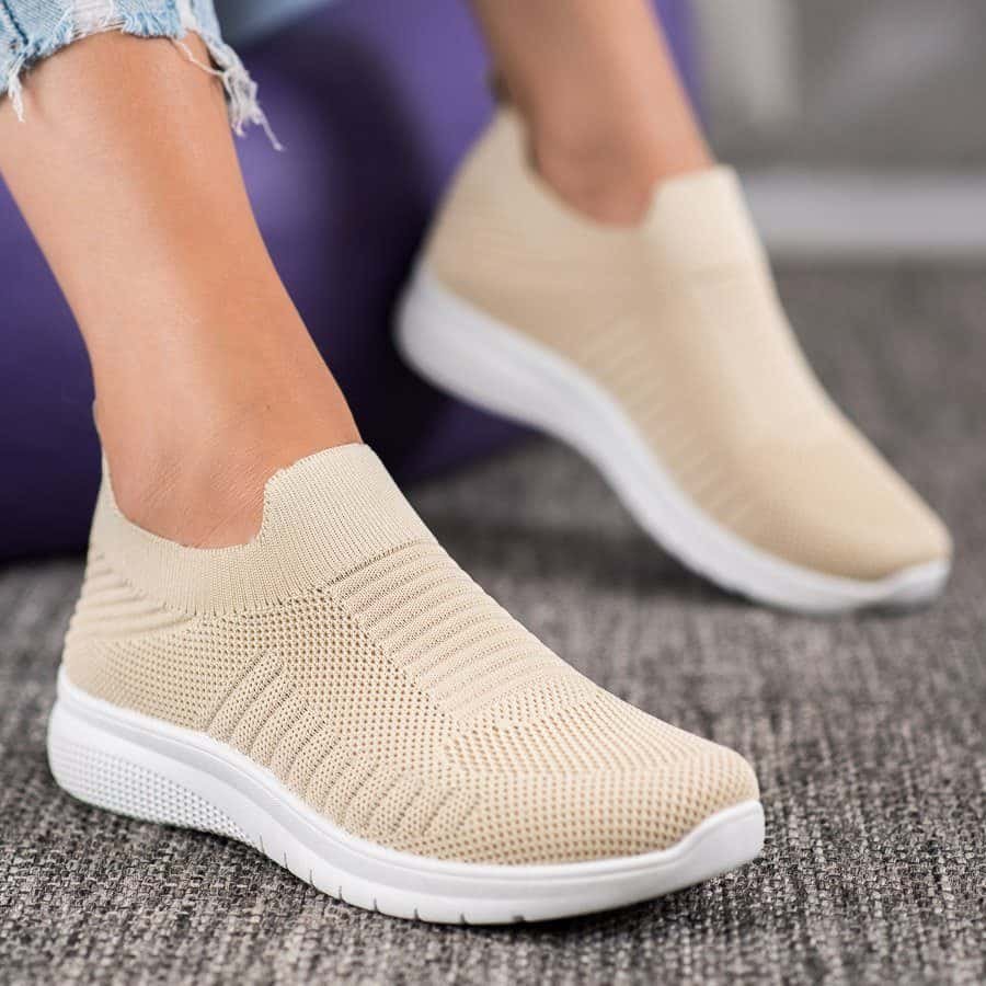 Spedy – Baskets Respirantes en Beige.