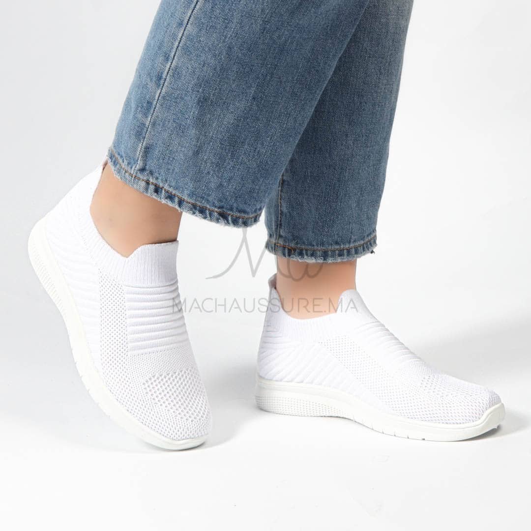 Spedy – Baskets Respirantes en Blanc.