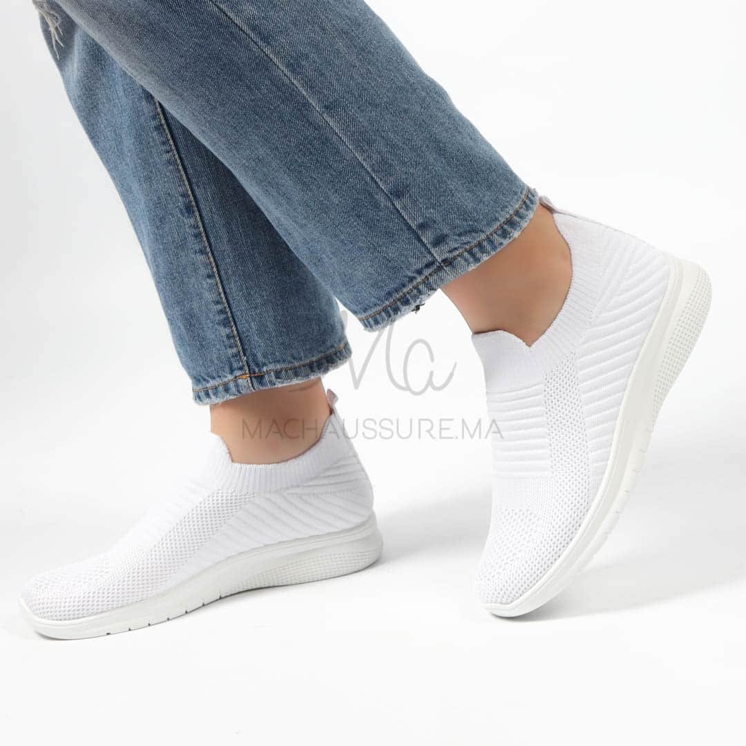 Spedy – Baskets Respirantes en Blanc.
