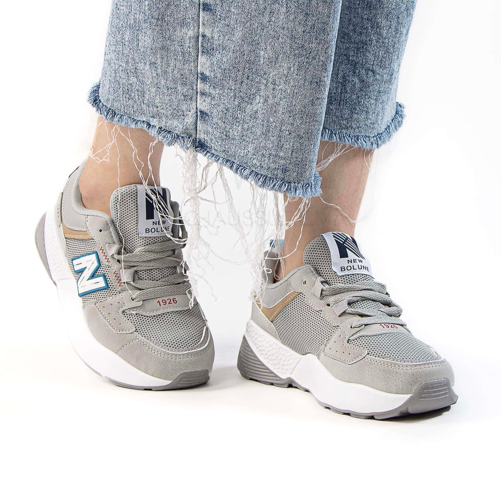 AurMotion – Baskets Femmes en Gris.