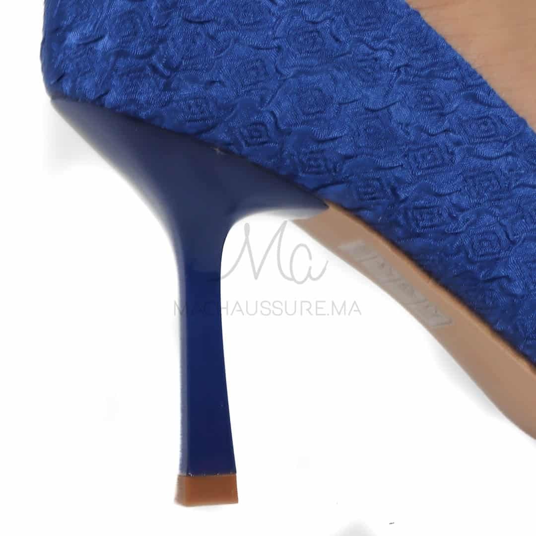 Vinca – Escarpin à talon fin en Bleu.