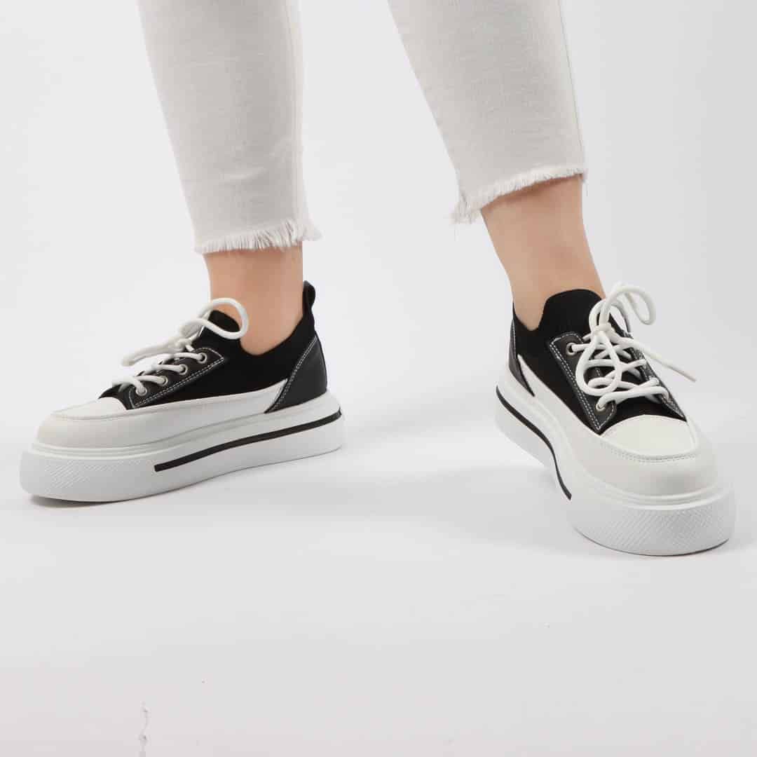 Yosana – Baskets Compensées pour Femmes en Noir.