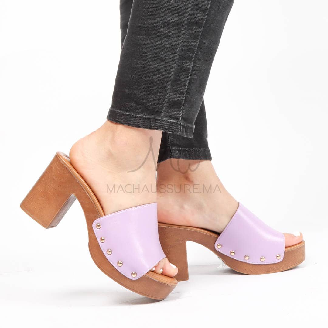 Orion – Sandales à talon en Mauve.