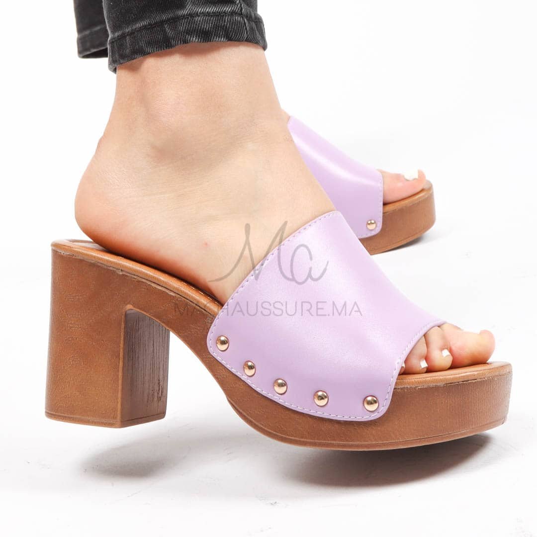 Orion – Sandales à talon en Mauve.