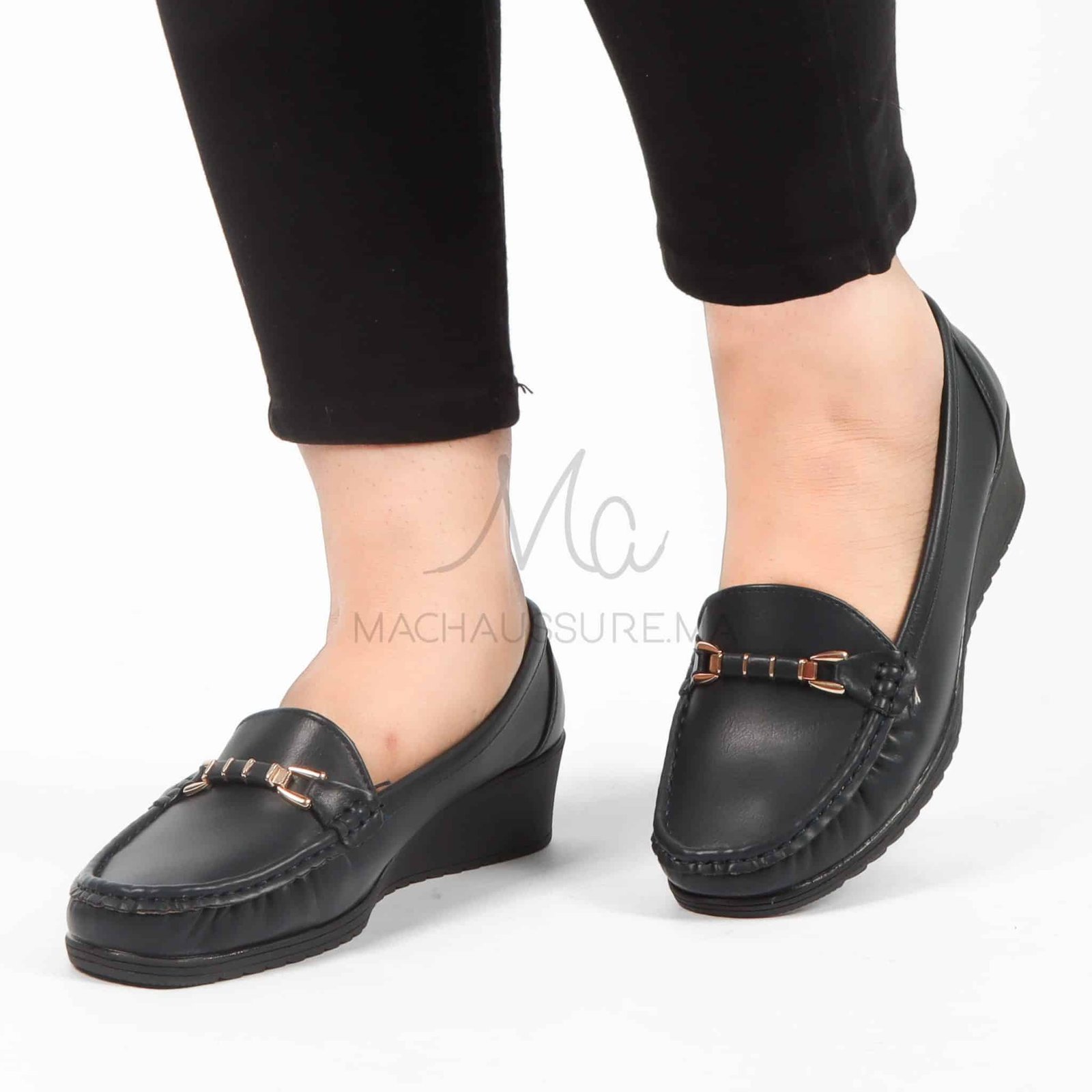 Seigneuresse – Mocasins Femmes en Bleu.