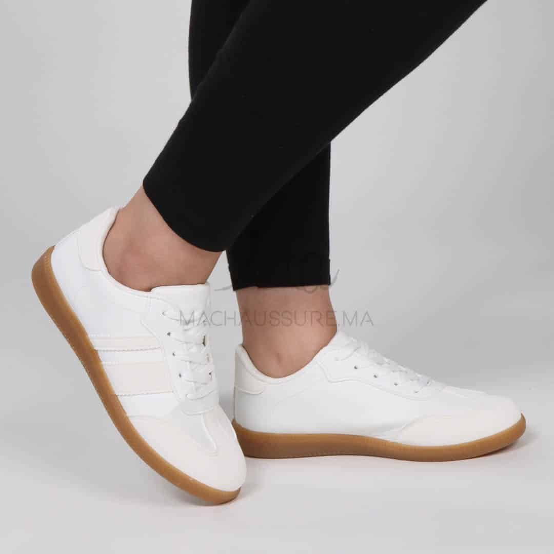 Fella – Baskets femmes en Blanccassé.