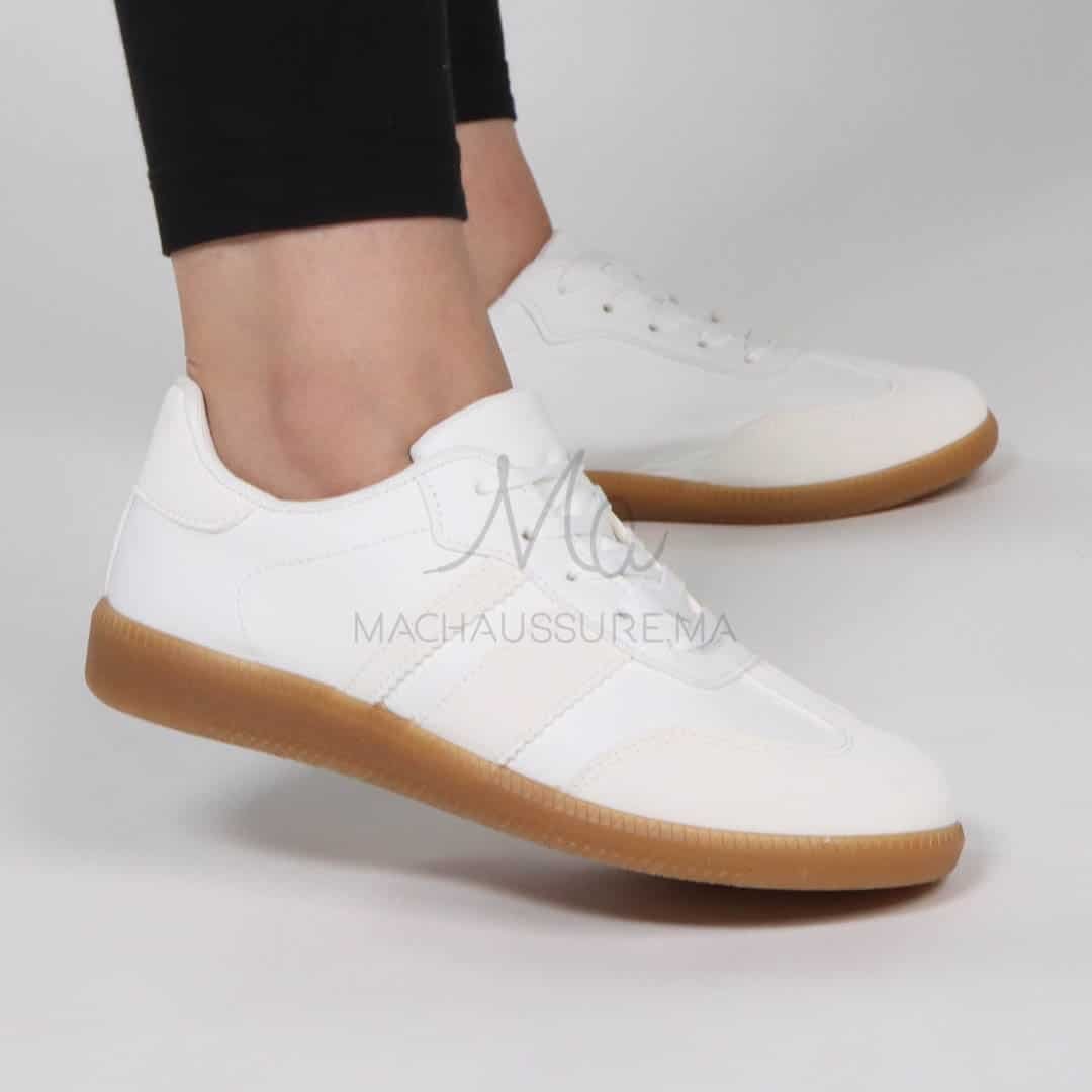 Fella – Baskets femmes en Blanccassé.