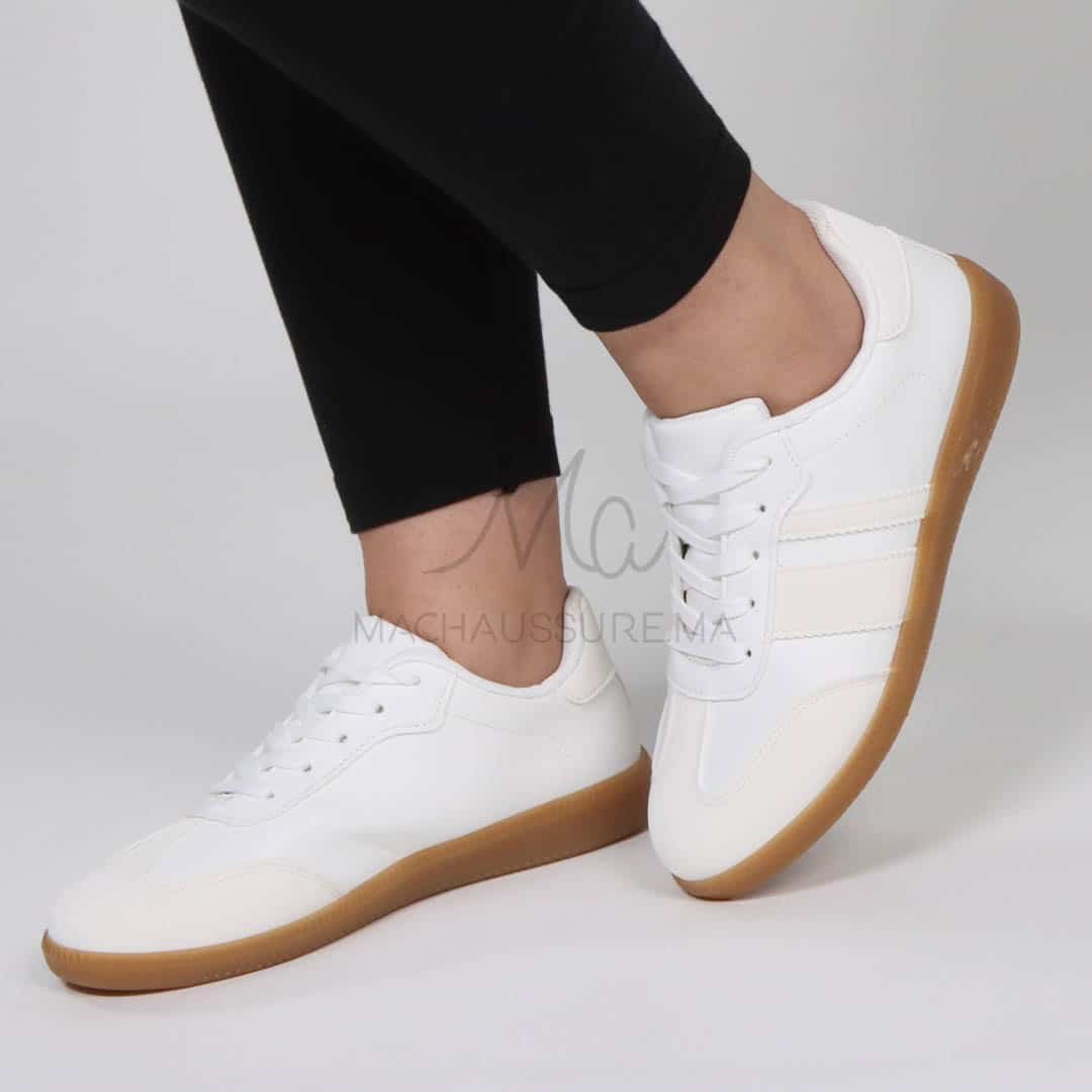 Fella – Baskets femmes en Blanccassé.