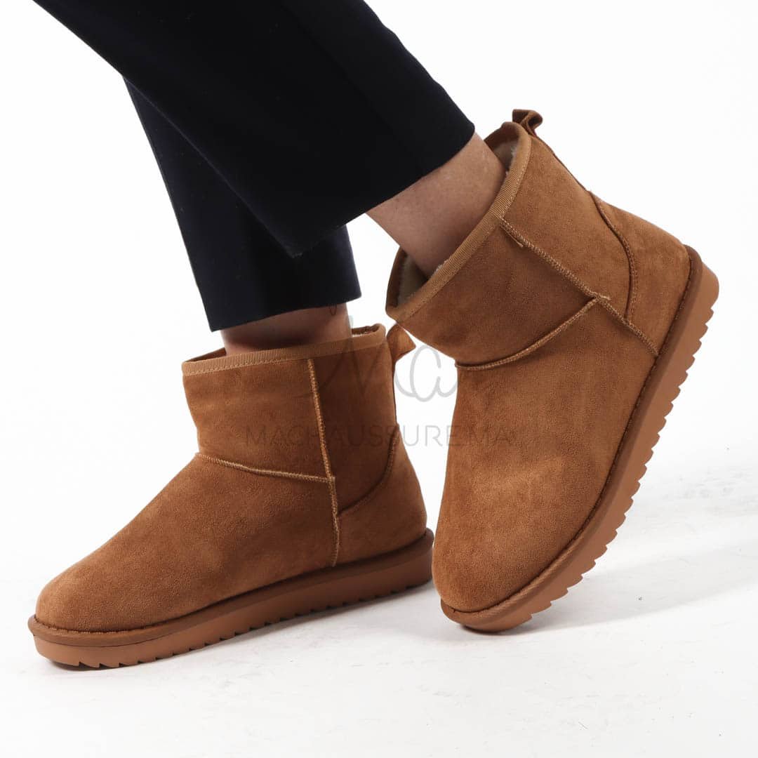 Caribou - Bottines à mini plateforme en Tabac.