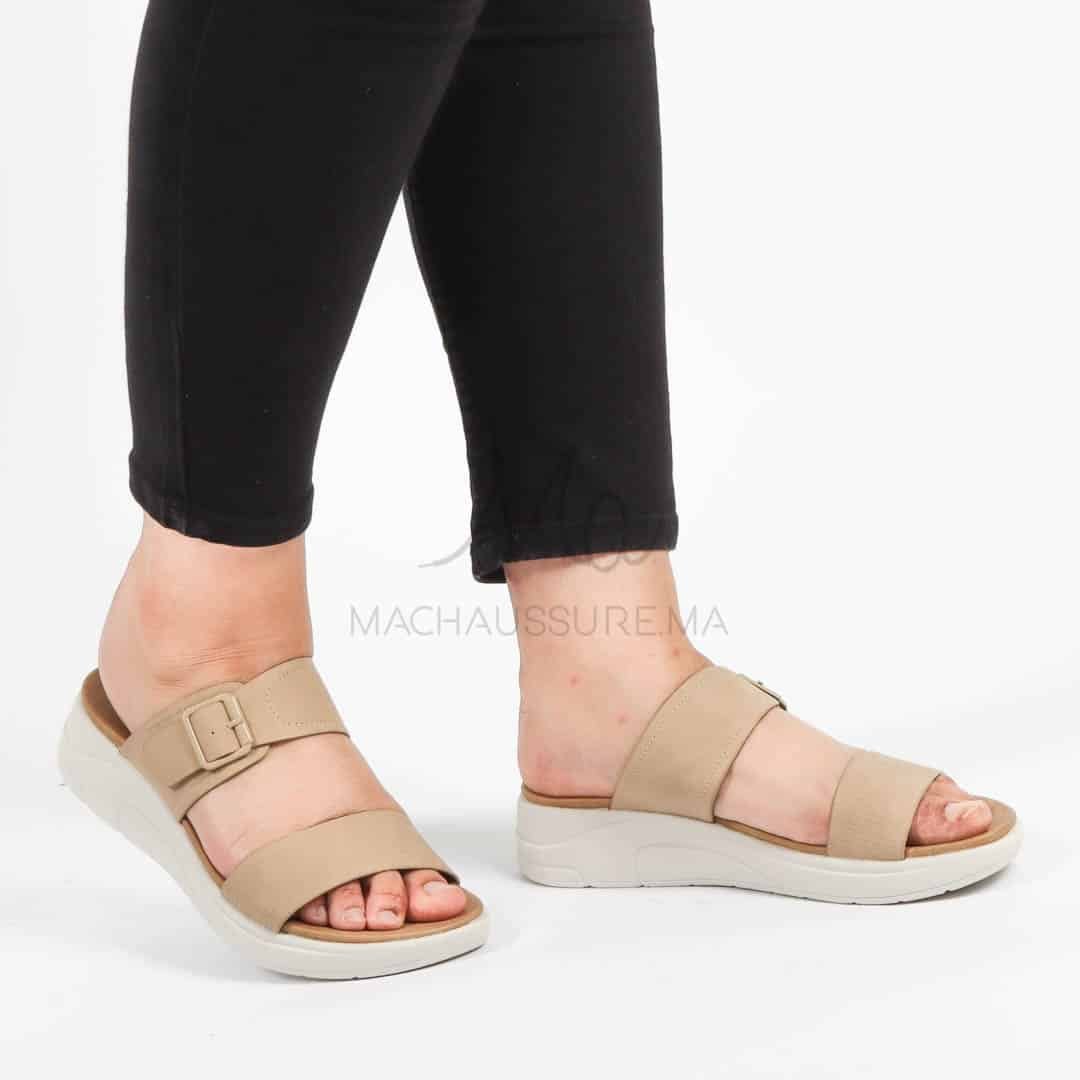 Erable – Sandales confortables en Beige.