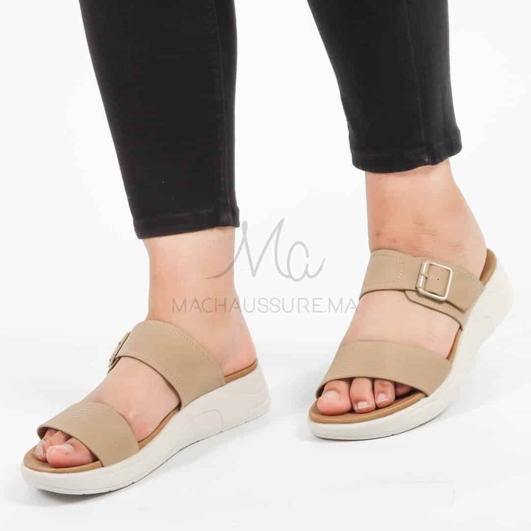Erable – Sandales confortables en Beige.