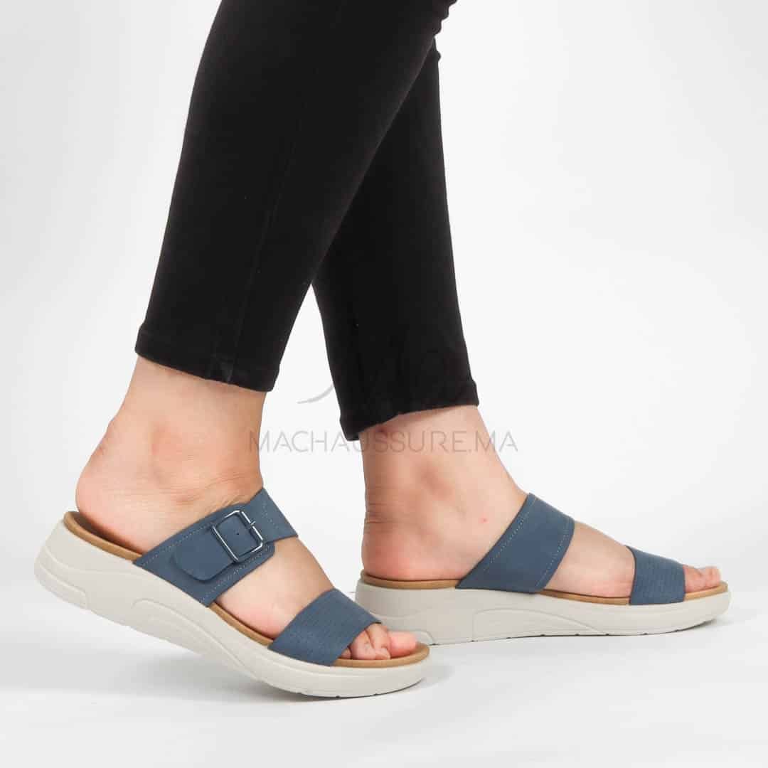 Erable – Sandales confortables en Bleu.