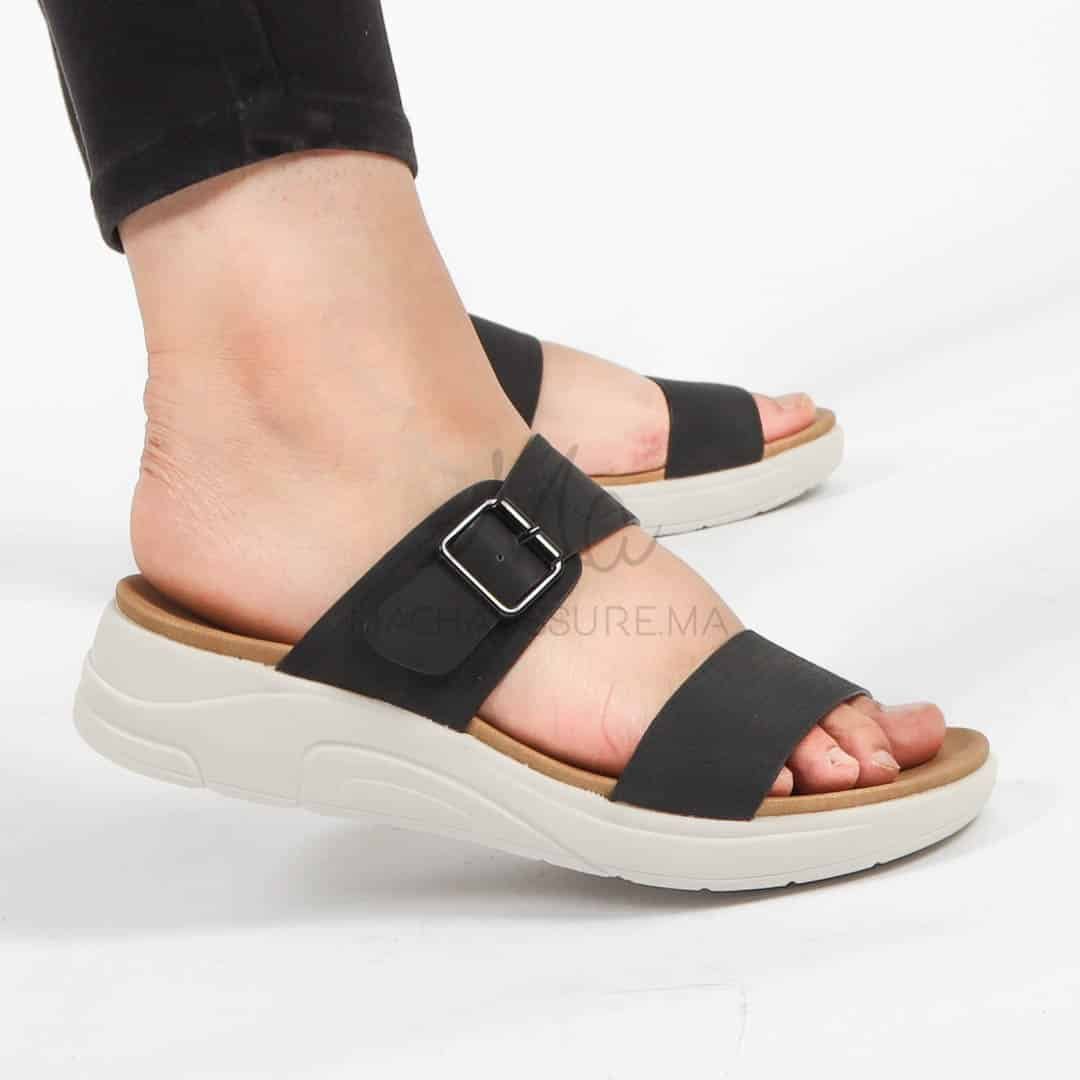 Erable – Sandales confortables en Noir.