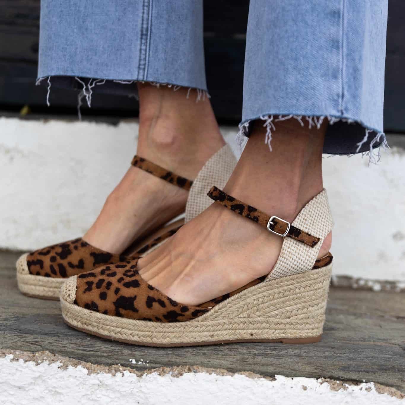 Bella Corda – Sandales compensées en Leopard.