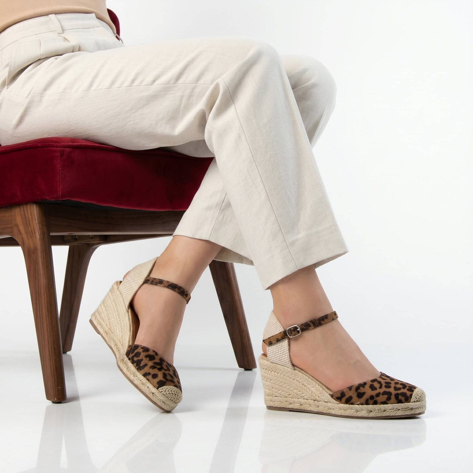 Bella Corda – Sandales compensées en Leopard.