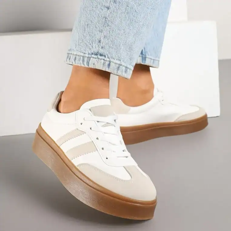 Solaro – Baskets à plateforme en Beige.