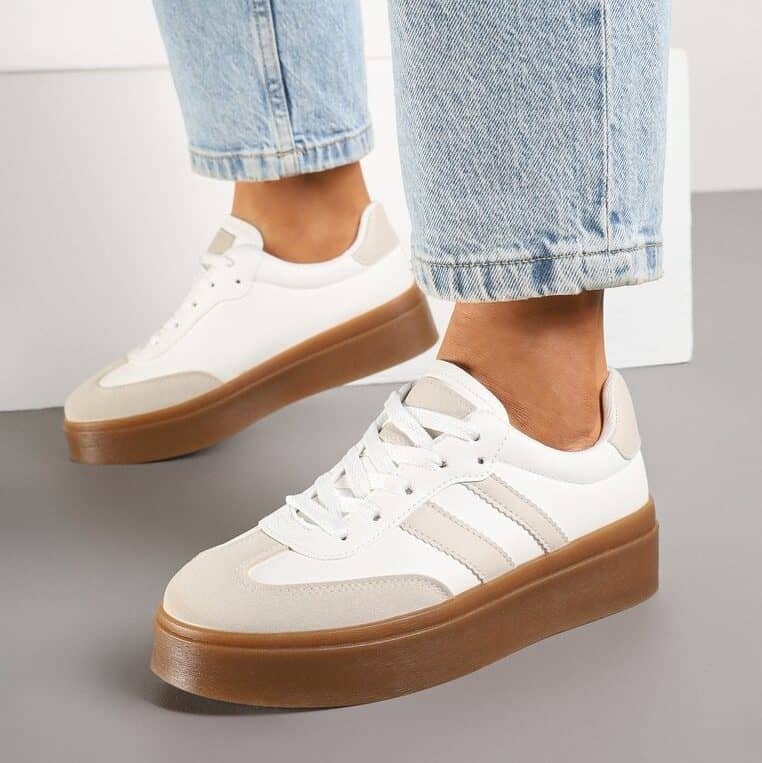 Solaro – Baskets à plateforme en Beige.