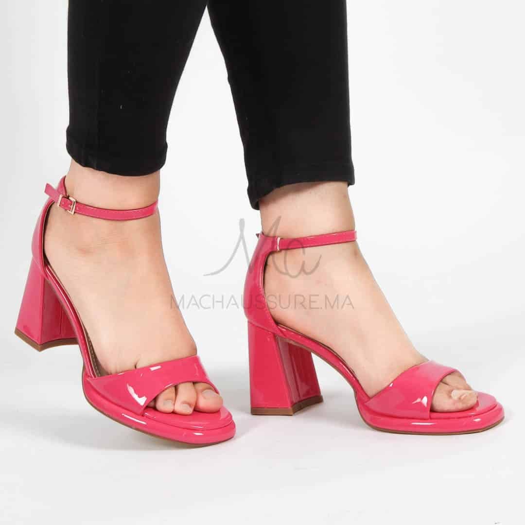 Larkspur – Sandales à talon en Fuchsia.