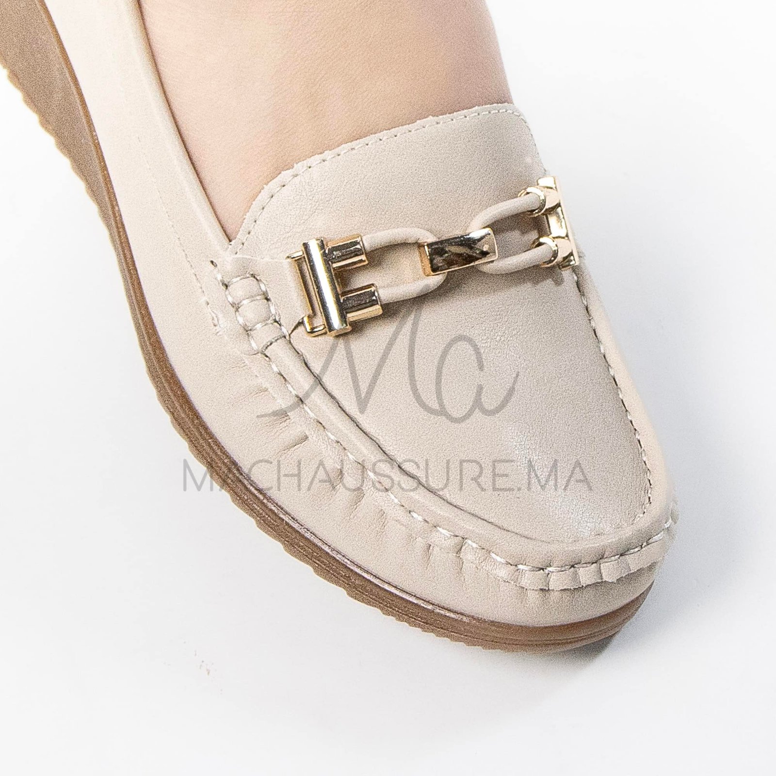Sublimoc – Mocassins compensées en Beige.