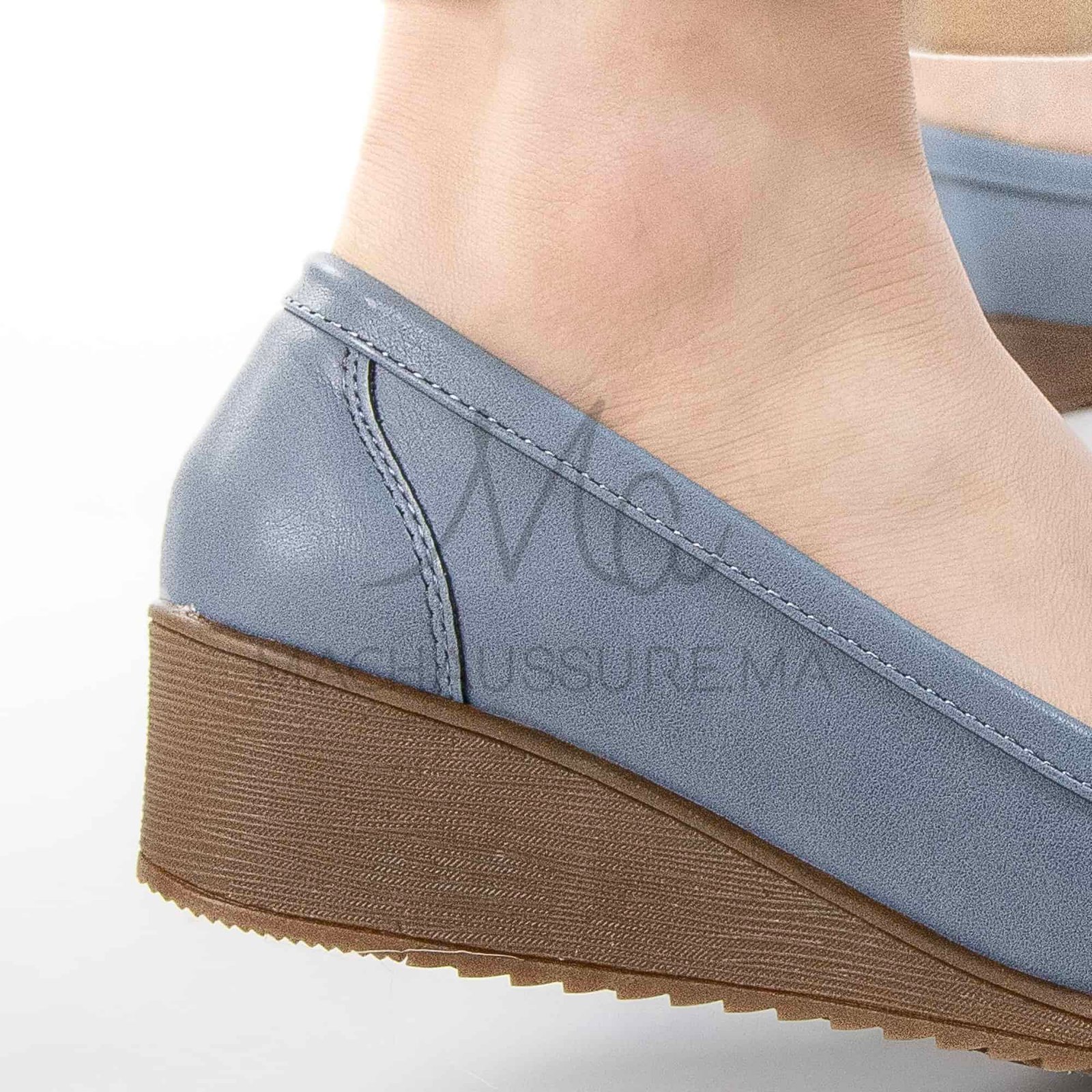 Sublimoc – Mocassins compensées en Bleuciel.