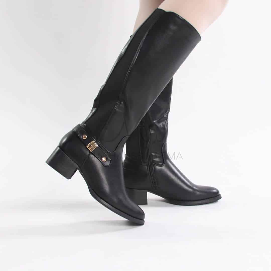 Emmy – Bottes à talon en Noir.