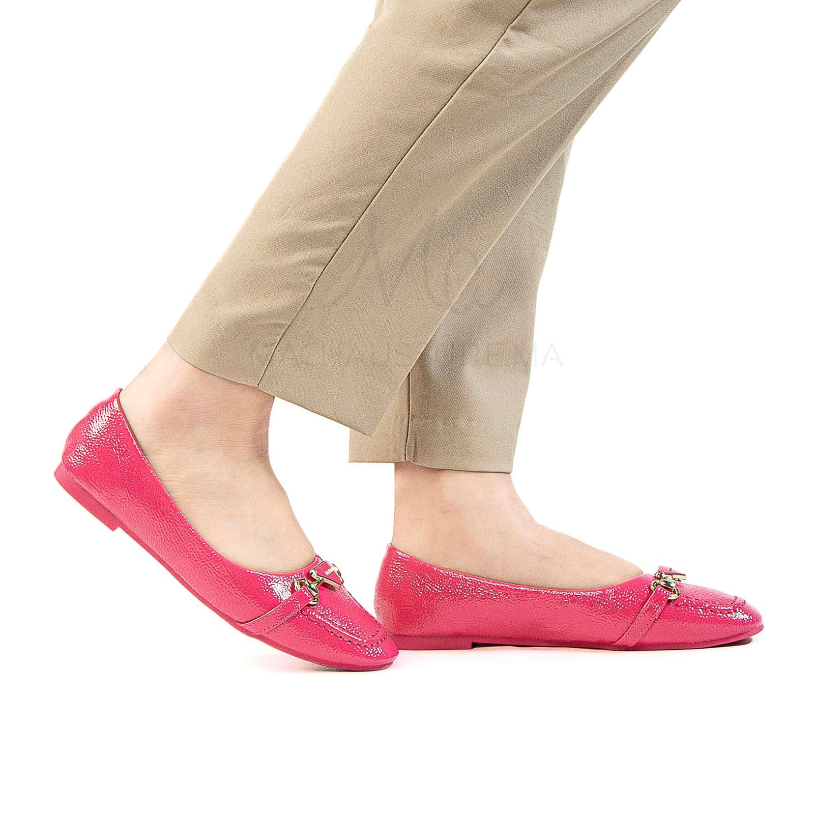 Fluorine - Mocassins femmes en Fuchsia.