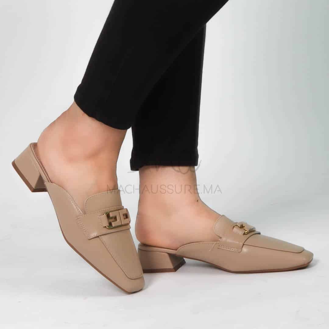 Funda - Mules Femmes en Kaki.