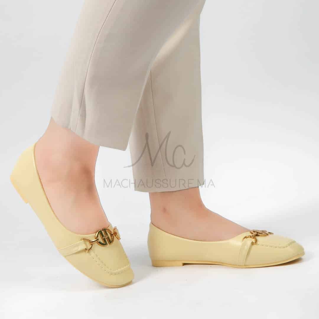 Jaspe - Mocassins femmes en Jaune.