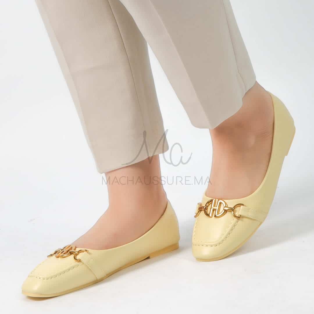 Jaspe - Mocassins femmes en Jaune.