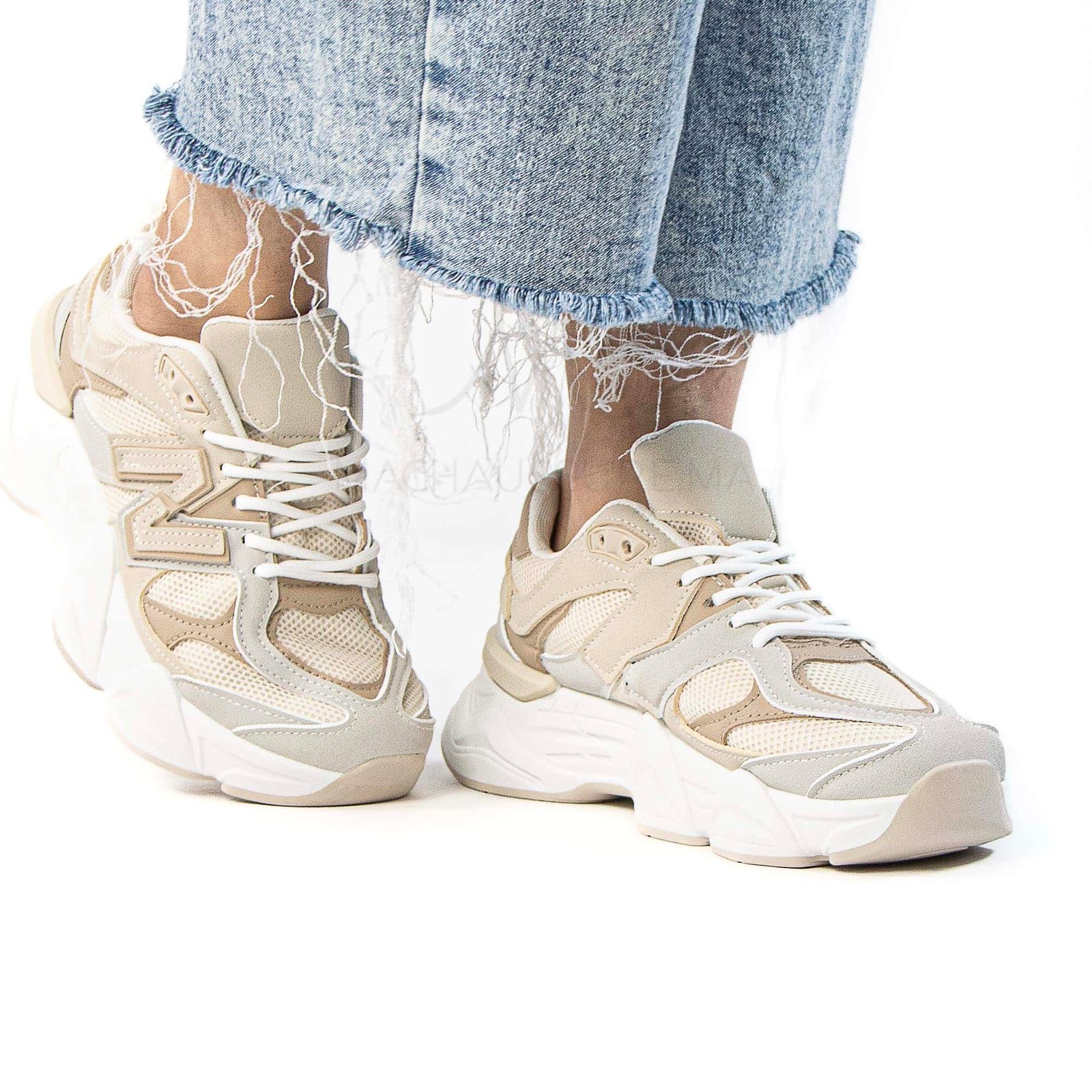 Skyline – Baskets Femmes en Beige.