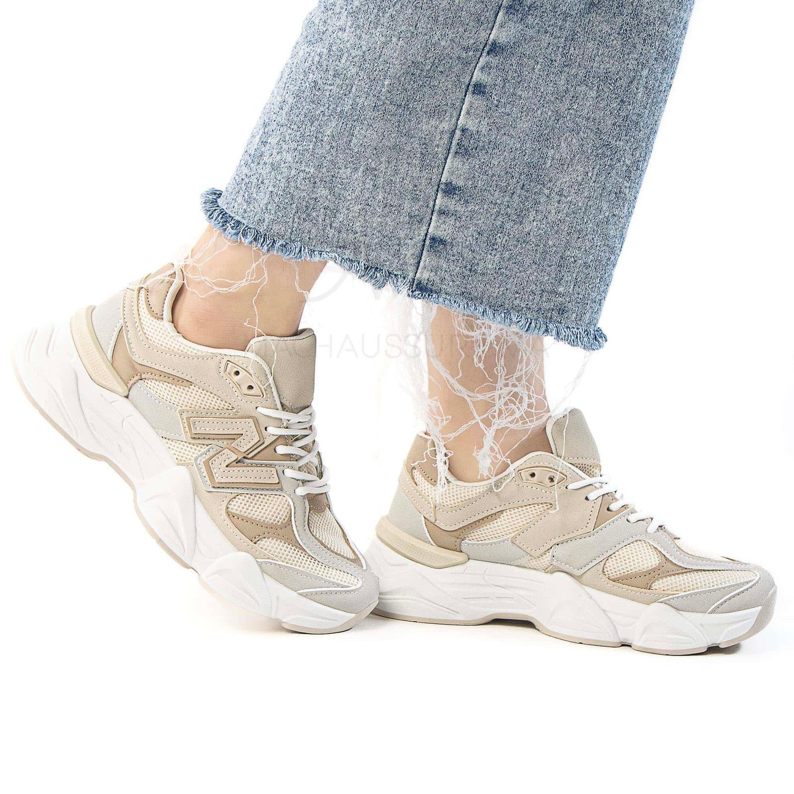 Skyline – Baskets Femmes en Beige.