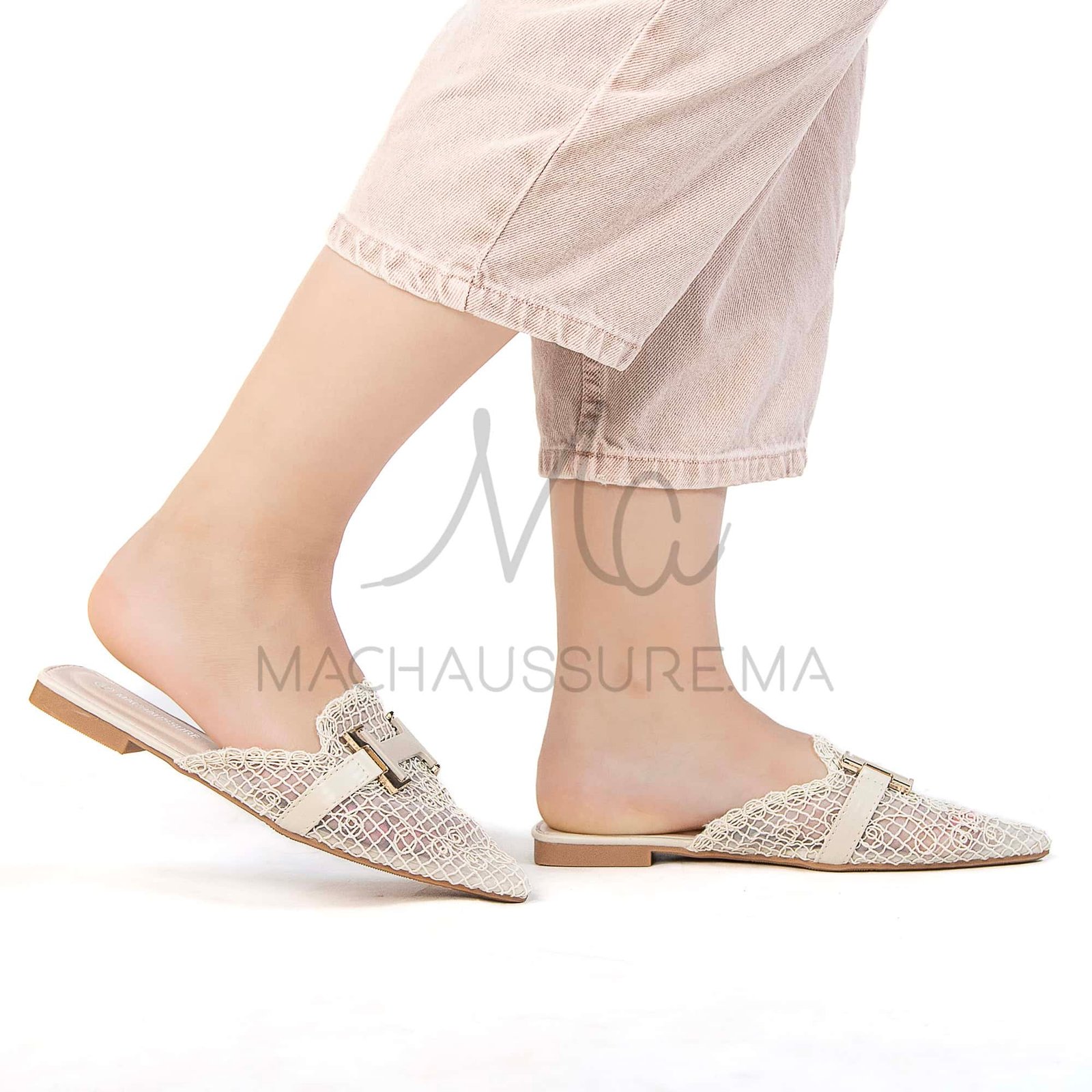 Janessa – Mules femmes en Beige.
