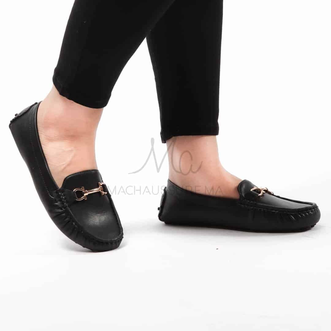 TATIANA– Mocassinns Femmes en Noir.