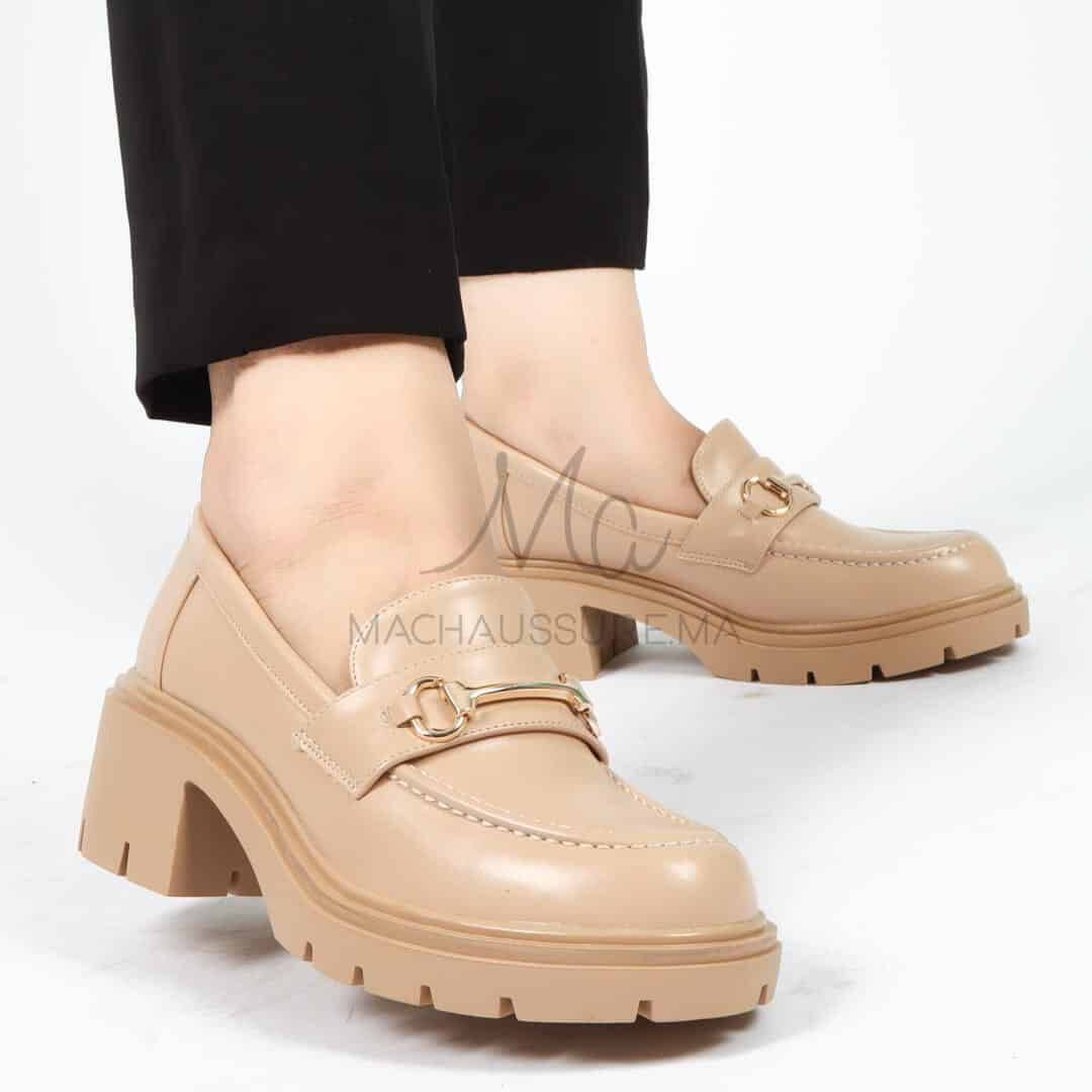 Losy – Derbies à plateforme Femmes en Beige.