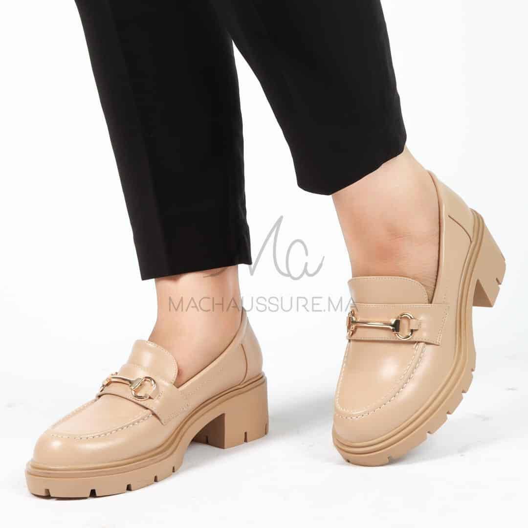 Losy – Derbies à plateforme Femmes en Beige.