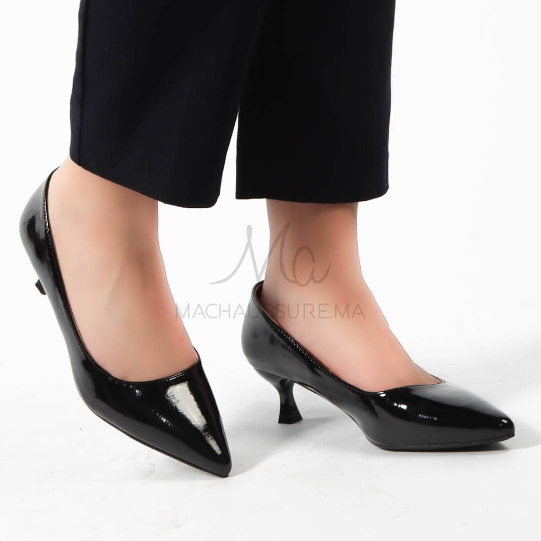 RACHA – Escarpin demi talon en Noir.