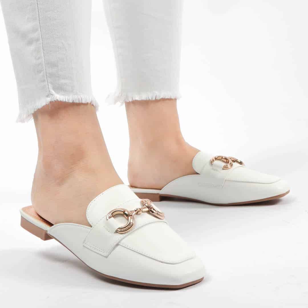 Moviq – Mules Femmes en Blanc.