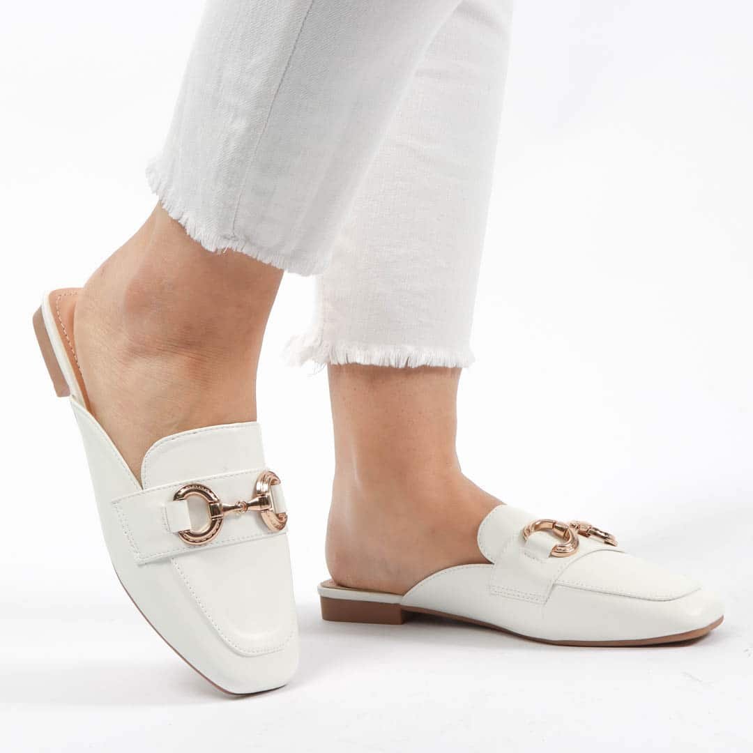 Moviq – Mules Femmes en Blanc.