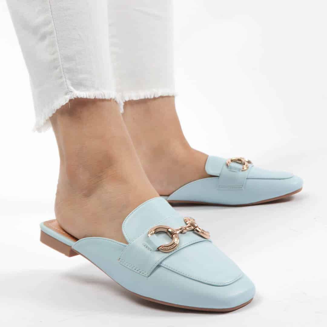 Moviq – Mules Femmes en Bleu.