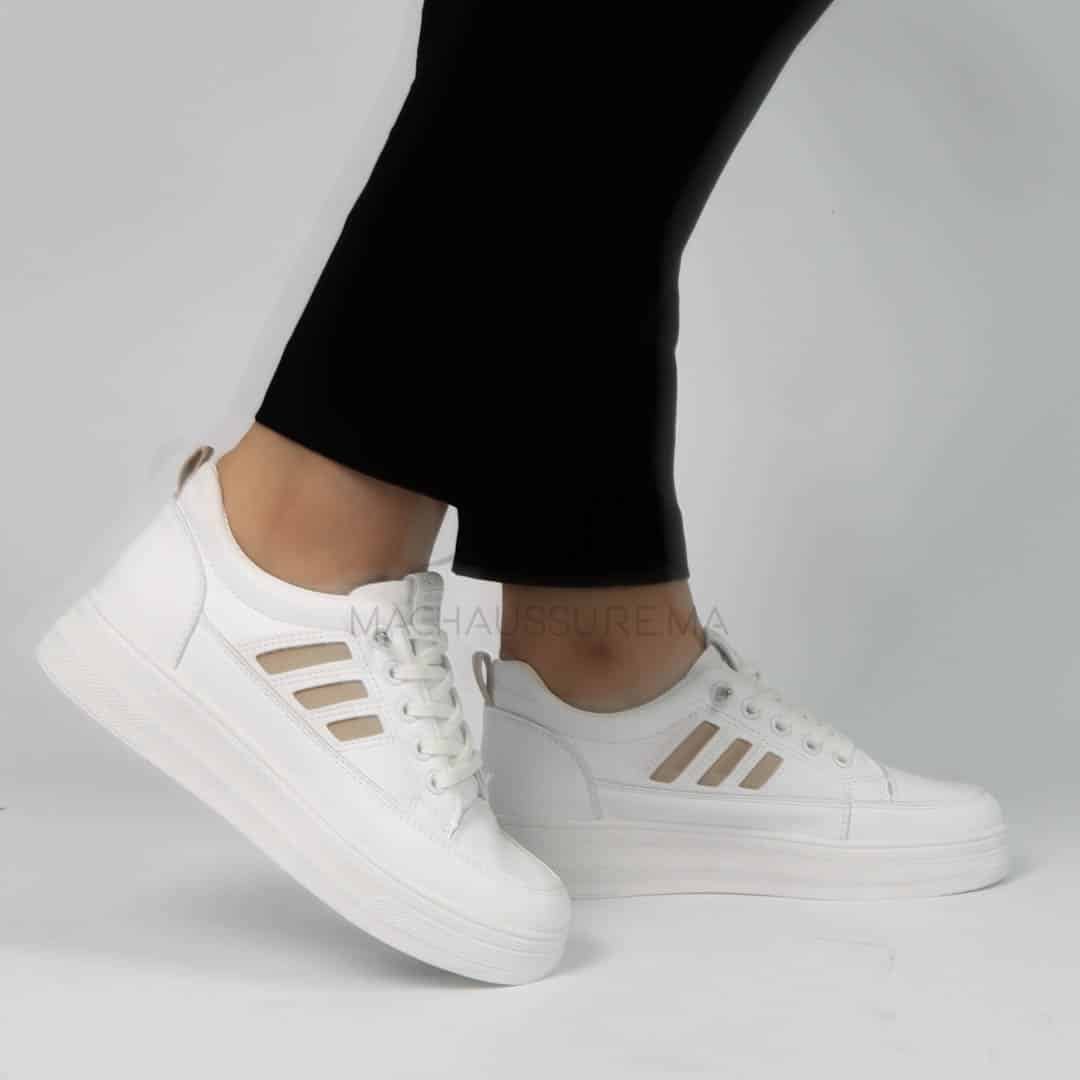Narcisse - Baskets femmes en Kaki.