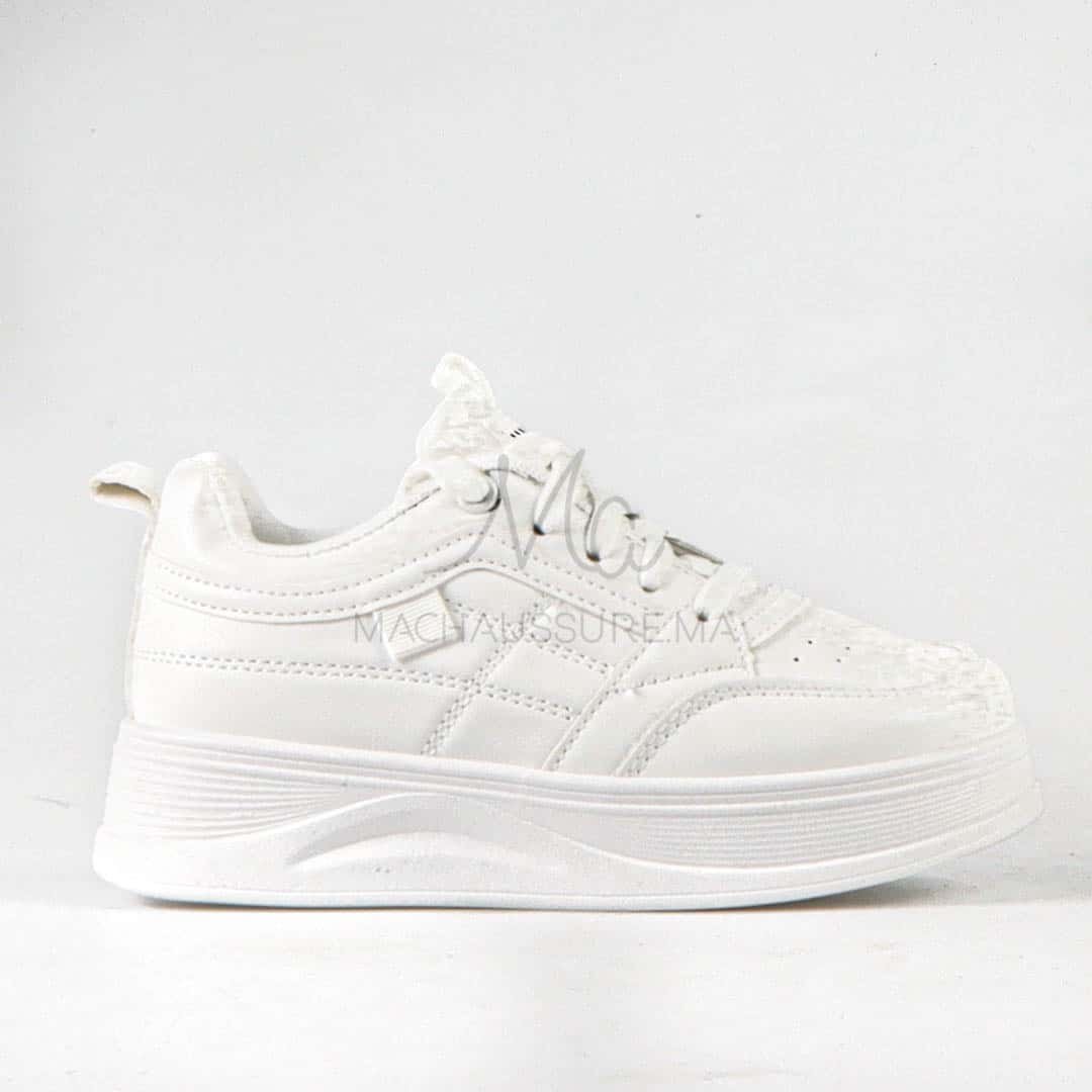 Pavel - Baskets enfants en Blanc.