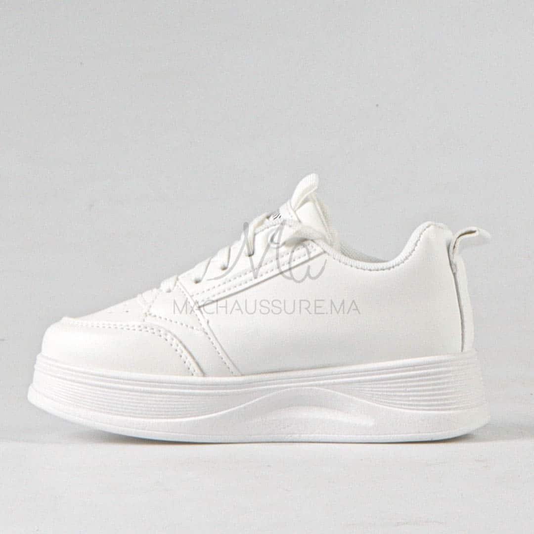 Pavel - Baskets enfants en Blanc.