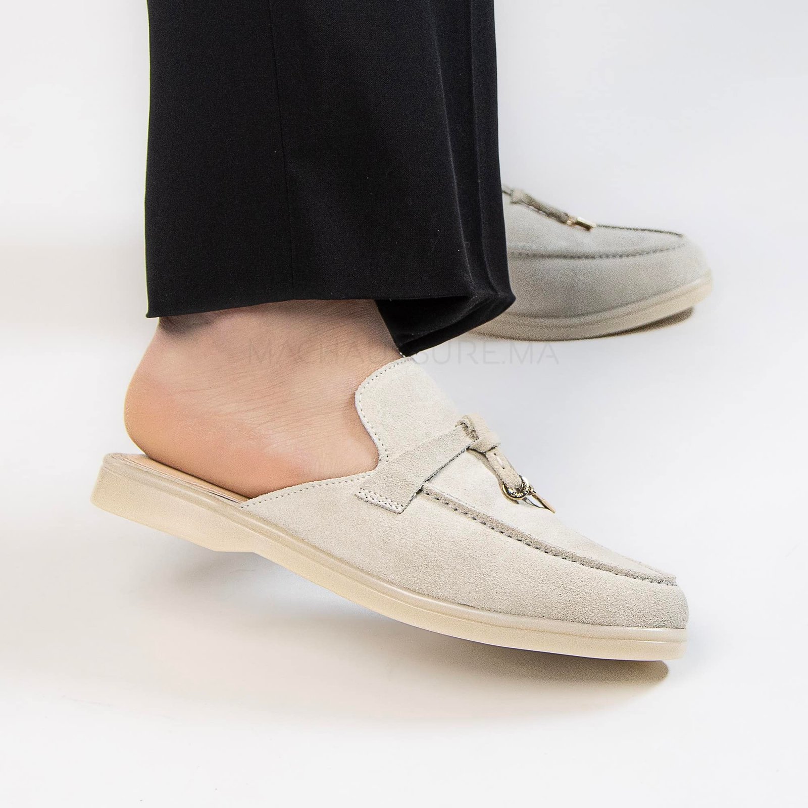 Trend – Mules Femmes en Daim Beige.