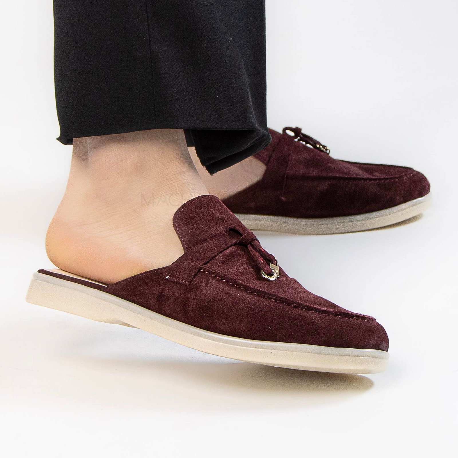 Trend – Mules Femmes en Daim Grenat.