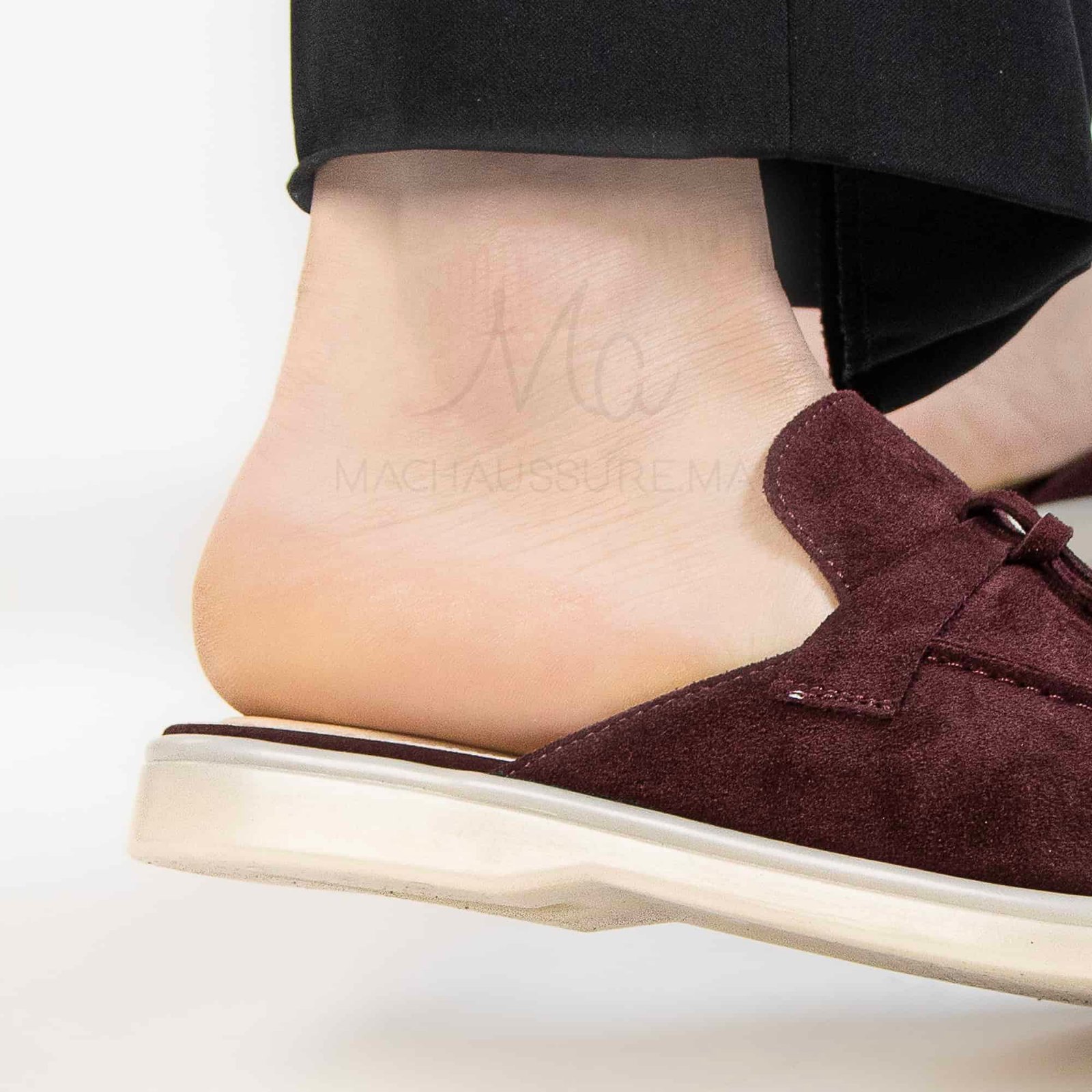 Trend – Mules Femmes en Daim Grenat.