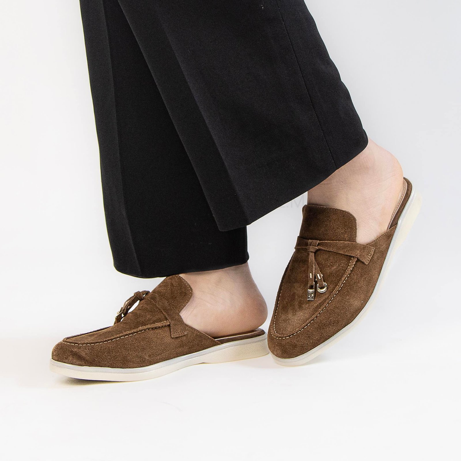 Trend – Mules Femmes en Daim Tabac.