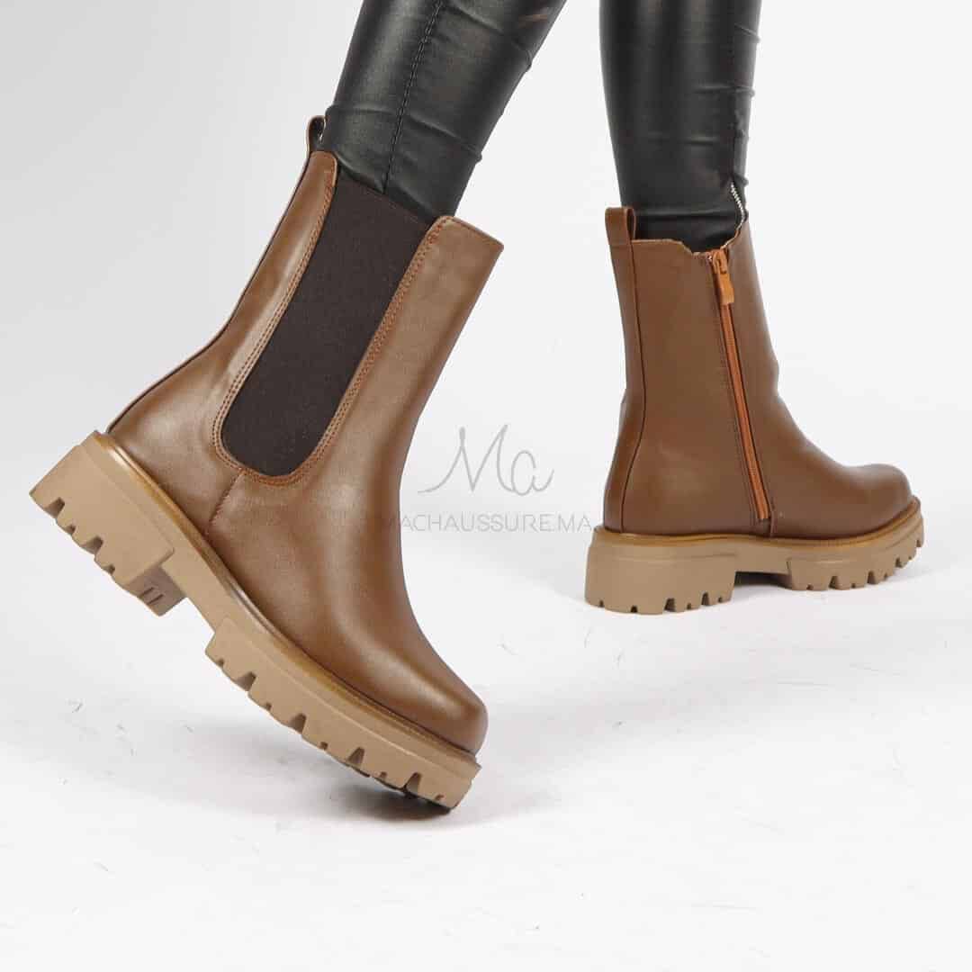 OTILYA - Bottines en Tabac.
