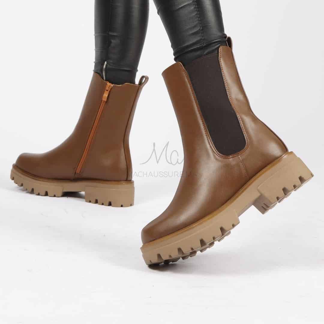 OTILYA - Bottines en Tabac.